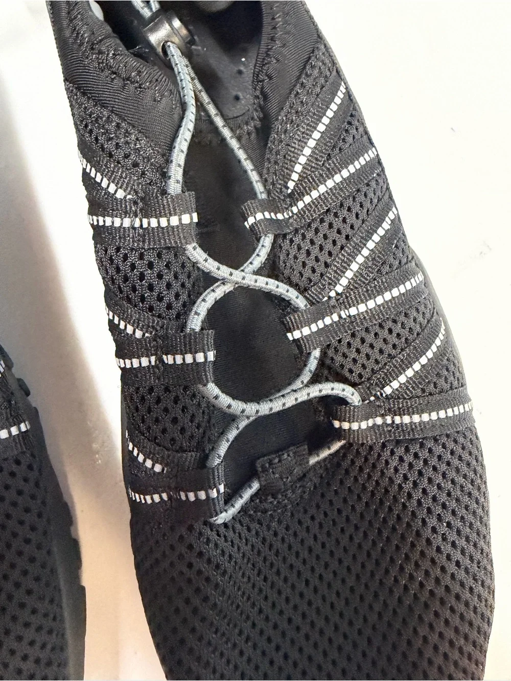 all in motion Black Mesh Slip-On Water Shoes with Reflective Detail NWT